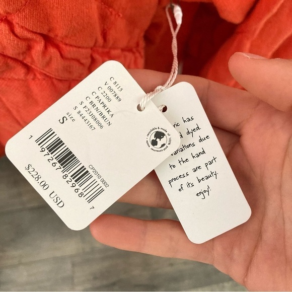 NWT Free People One Cedar Parachute Jacket Hood Quilt Drawstrings Red Sz S - Picture 7 of 7